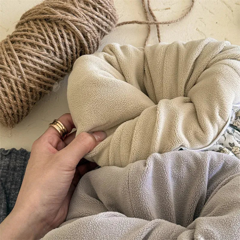 ロングパンツ・スウェットパンツ キッズパンツ フラワー花柄プリント裏フリースコーデュロイ厚手ロングパンツ 暖パン【mh0007620】