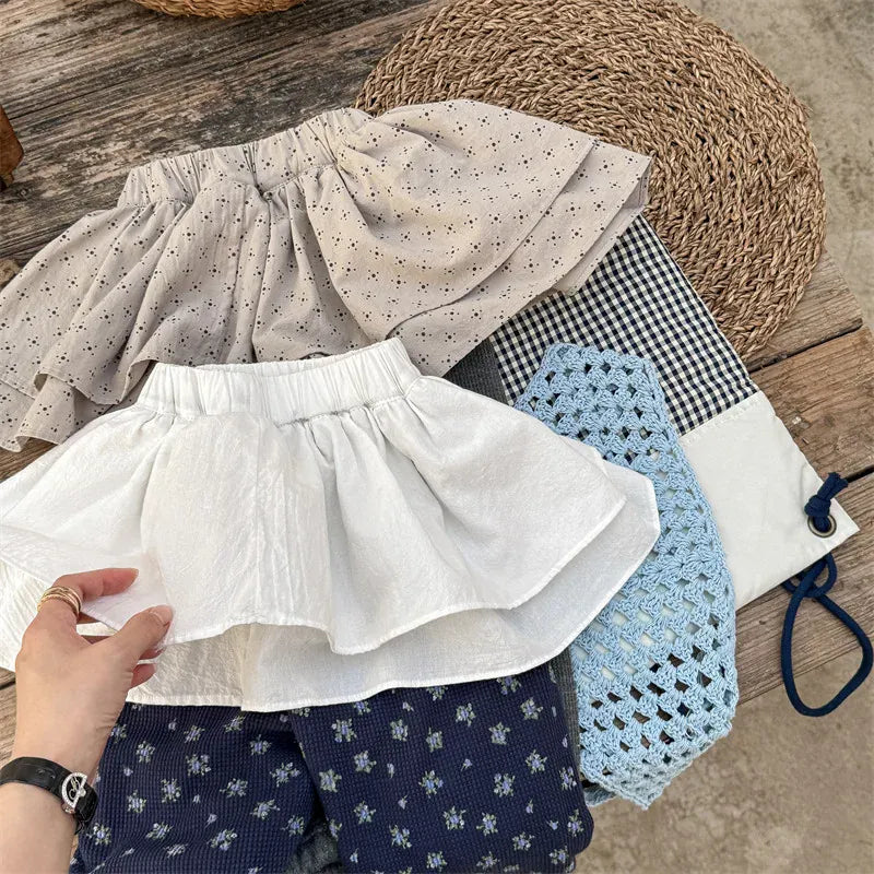 レギンスパンツ キッズパンツ ミニティアードスカートドッキング裏ボアフリースレギンスパンツ スカッツ【mh0007622】