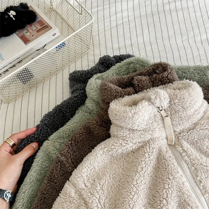 ショートコート・ジャケット・ジャンパー キッズアウター ボアフリースくすみカラージップアップジャケット【mh0007674】