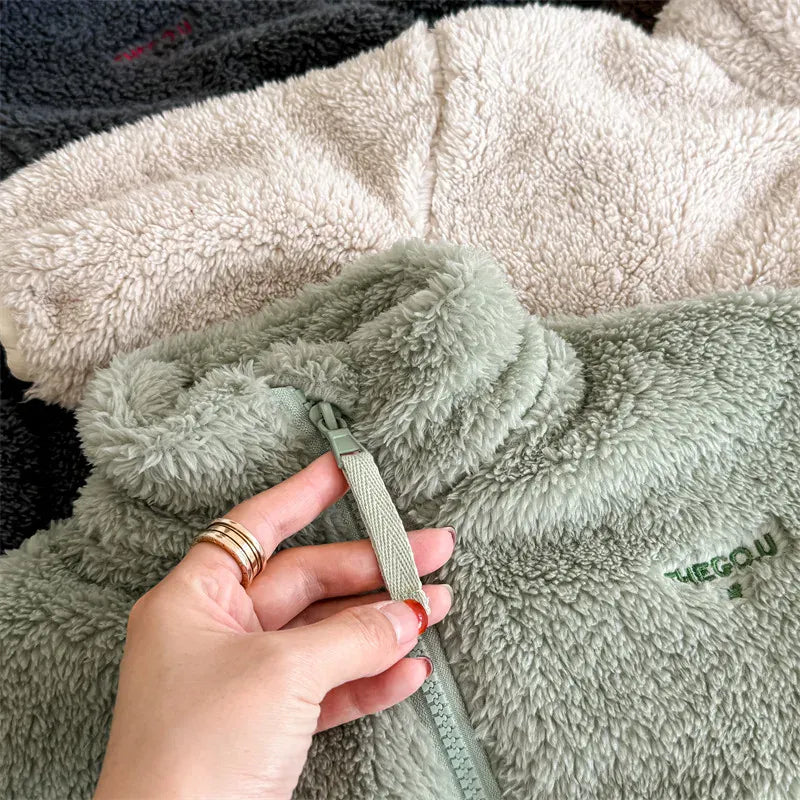 ショートコート・ジャケット・ジャンパー キッズアウター ボアフリースくすみカラージップアップジャケット【mh0007674】