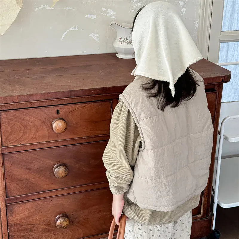 ベスト キッズベスト 裏フリーススタンドカラーフロントオープンアウターベスト【mh0007675】