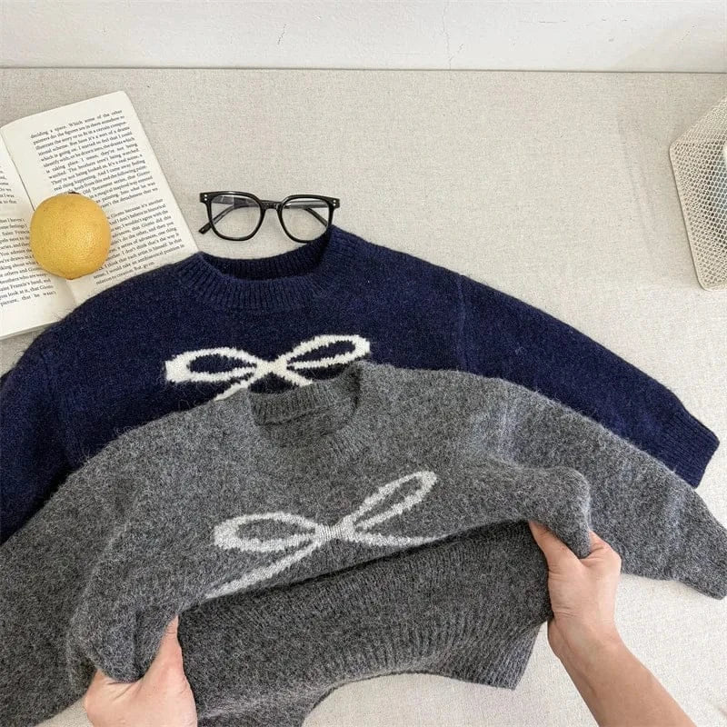 ニット・セーター キッズトップス ビッグリボン長袖ニットセーター【mh0007926】