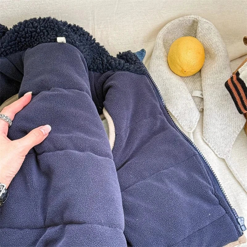 ベスト キッズベスト ボアフリースパッチワークジップアップアウターベスト【mh0007931】