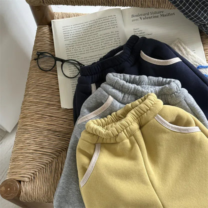 ロングパンツ・スウェットパンツ キッズパンツ バイピング裏ボアフリースロングスウェットパンツ【mh0008072】