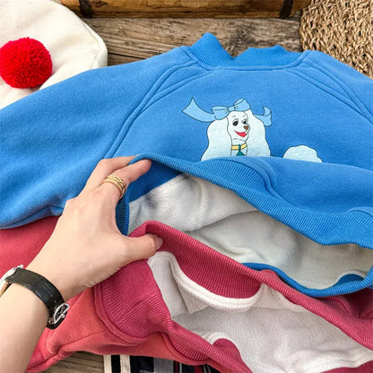 トレーナー・フーディ キッズトップス ドッグ犬プリント裏フリース長袖スウェットトレーナー【mh0008073】