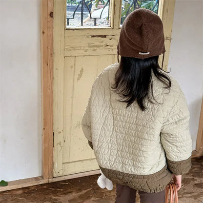 トレーナー・フーディ キッズアウター キルティング裏フリースハーフジッププルオーバー【mh0008191】