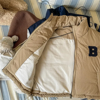 ベスト キッズベスト ワッペンアップリケパデッドジップアップアウターベスト【mh0008284】