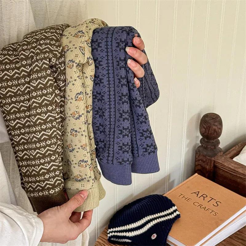 レギンスパンツ キッズパンツ 幾何学トライバルプリント裏フリースレギンスパンツ【mh0008289】