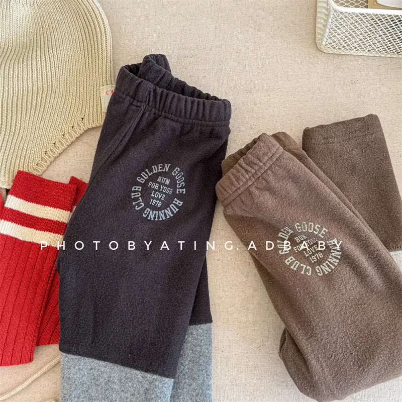 レギンスパンツ キッズパンツ パッチワーク切り替えロングレギンスパンツ【mh0008293】