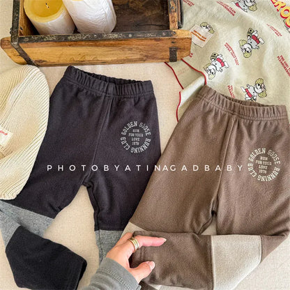 レギンスパンツ キッズパンツ パッチワーク切り替えロングレギンスパンツ【mh0008293】