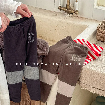 レギンスパンツ キッズパンツ パッチワーク切り替えロングレギンスパンツ【mh0008293】