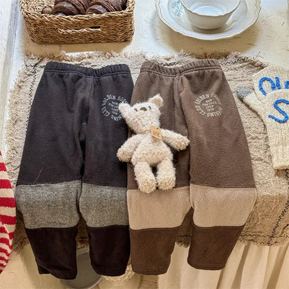 レギンスパンツ キッズパンツ パッチワーク切り替えロングレギンスパンツ【mh0008293】