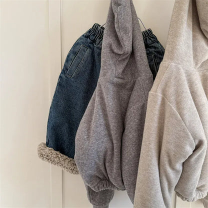 トレーナー・フーディ キッズトップス 裏ボアフリースアニマルプリントフーディ長袖スウェットパーカー【mh0008298】