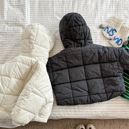 ショートコート・ジャケット・ジャンパー キッズアウター ブロックキルティングフーディジャケットコート【mh0008442】