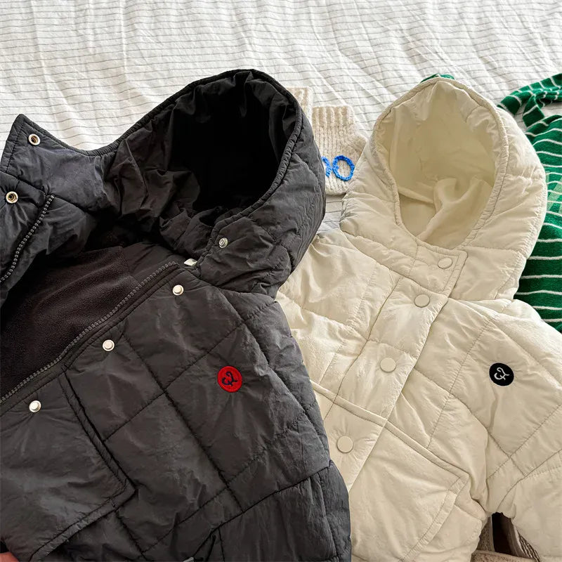 ショートコート・ジャケット・ジャンパー キッズアウター ブロックキルティングフーディジャケットコート【mh0008442】