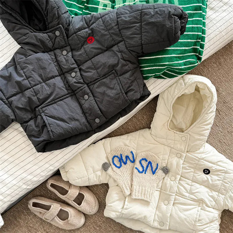 ショートコート・ジャケット・ジャンパー キッズアウター ブロックキルティングフーディジャケットコート【mh0008442】