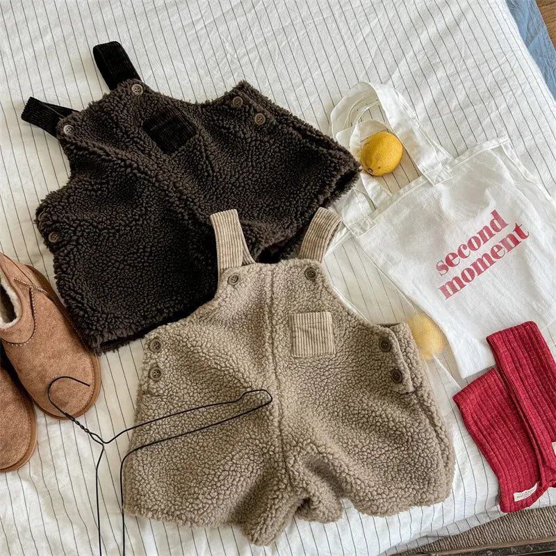 サロペットパンツ・サスペンダーパンツ キッズサロペット ボアフリースサスペンダーパンツ【mh0008451】