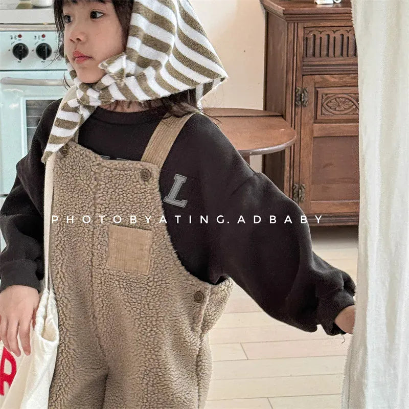 サロペットパンツ・サスペンダーパンツ キッズサロペット ボアフリースサスペンダーパンツ【mh0008451】