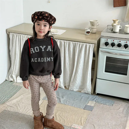 レギンスパンツ キッズパンツ フラワープリント切り替えレギンスパンツ【mh0008455】