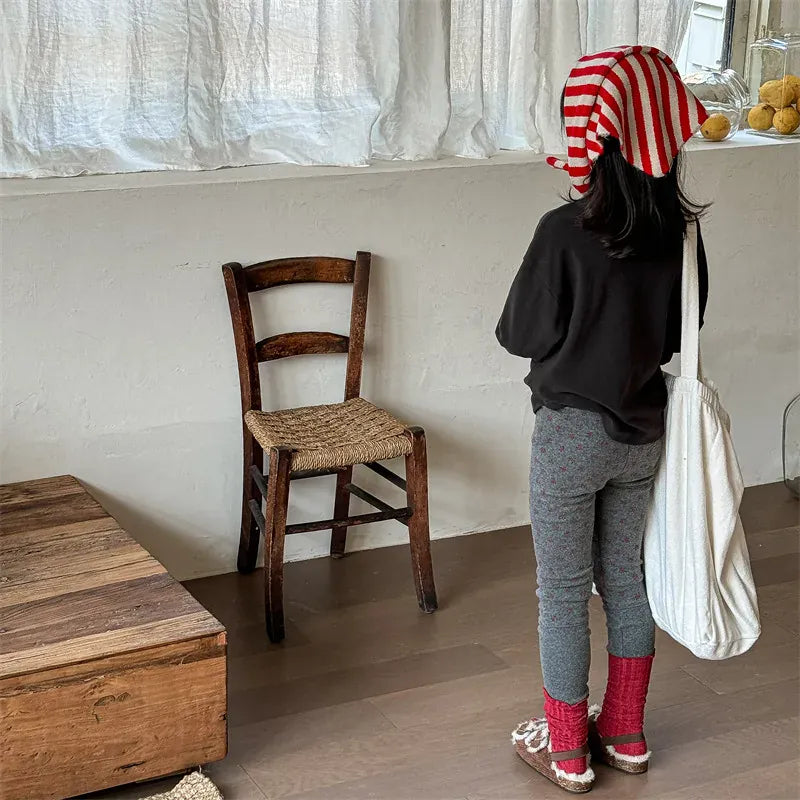 レギンスパンツ キッズパンツ フラワープリント切り替えレギンスパンツ【mh0008455】