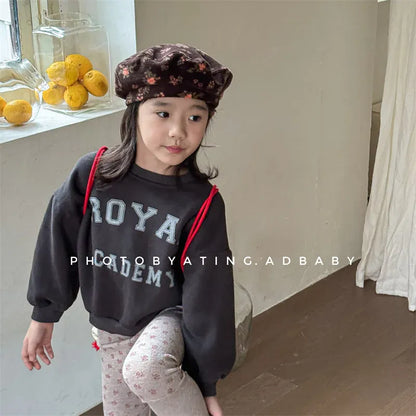 トレーナー・フーディ キッズトップス レターロゴプリント裏フリースドルマンスリーブ長袖スウェットシャツ【mh0008458】