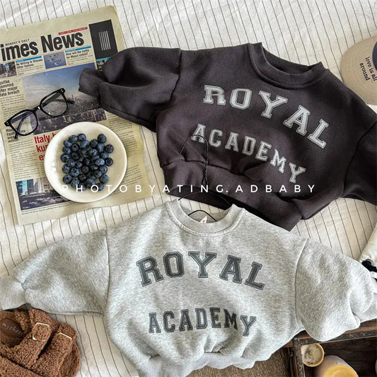 トレーナー・フーディ キッズトップス レターロゴプリント裏フリースドルマンスリーブ長袖スウェットシャツ【mh0008458】