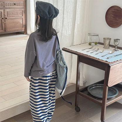 ロングパンツ・スウェットパンツ キッズパンツ ボアフリースボーダーロングスウェットパンツ【mh0008464】