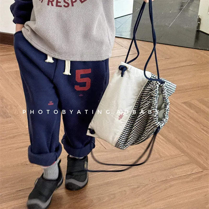 ロングパンツ・スウェットパンツ キッズパンツ ロゴプリント裏フリースロングスウェットパンツ【mh0008465】