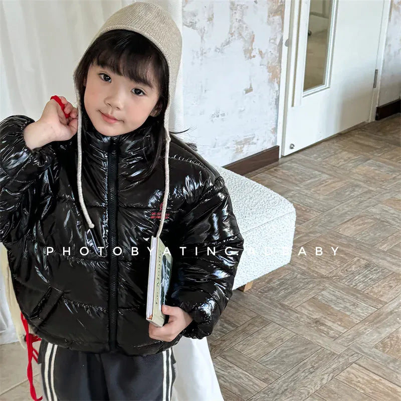 ショートコート・ジャケット・ジャンパー キッズアウター ハイネックパデッド中綿ダウンジャケット【mh0008466】