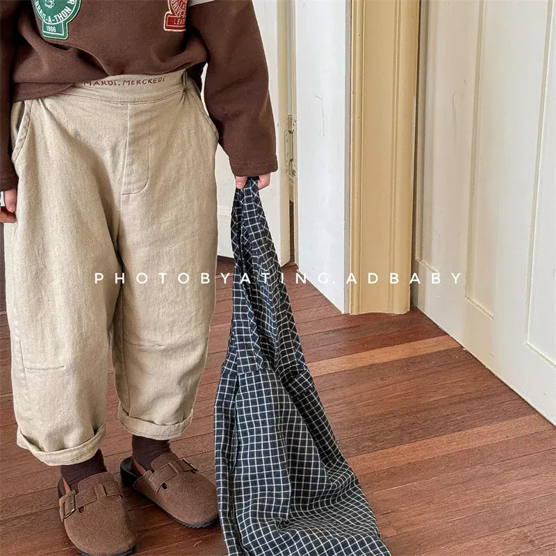 ロングパンツ・スウェットパンツ キッズパンツ ロゴ刺繍ワンポイント裏フリースロングルーズパンツ【mh0008469】