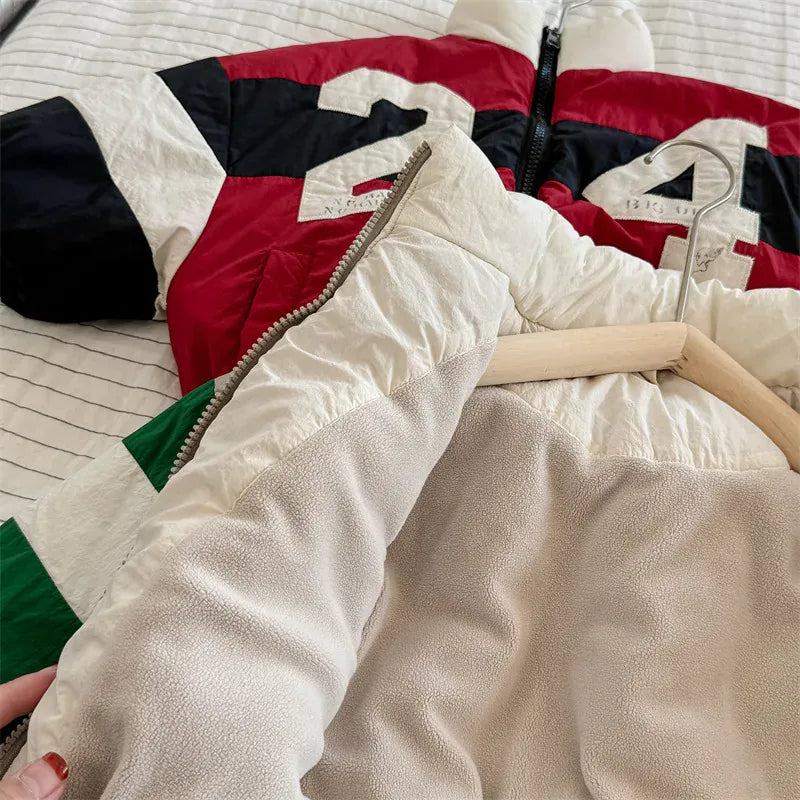 ショートコート・ジャケット・ジャンパー キッズアウター ナンバーロゴパッチワークパデッドブルゾンジャケット【mh0008470】