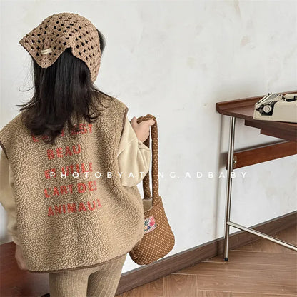 ベスト キッズベスト フェイクムートン裏ボアフリースアウターベスト【mh0008472】