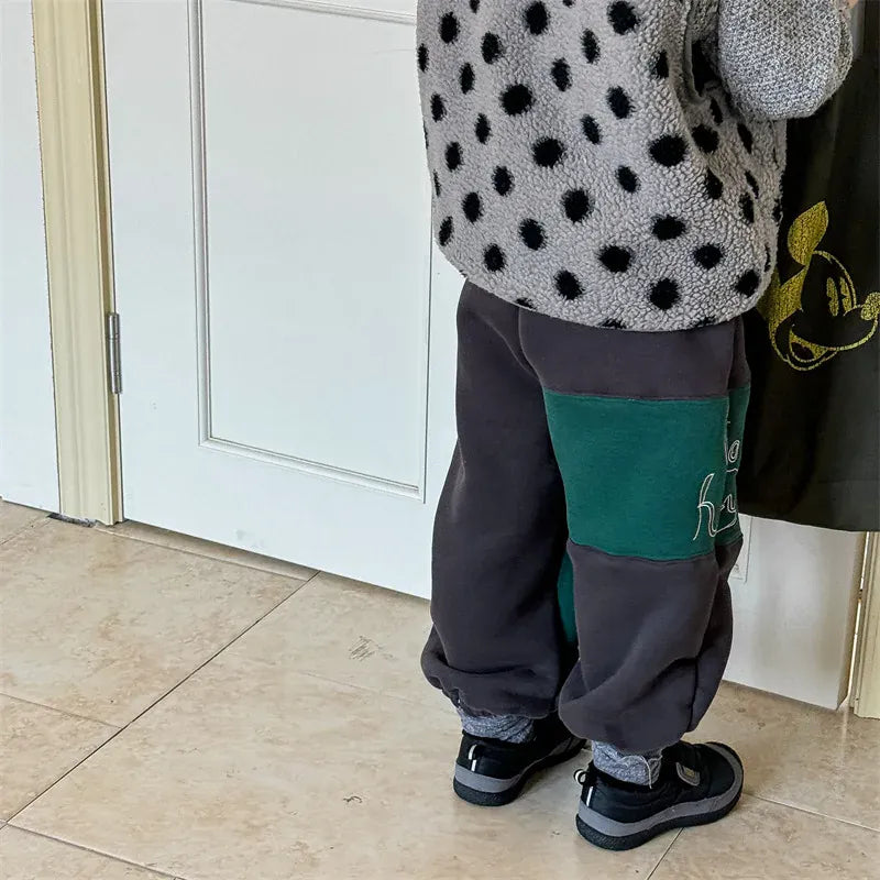 ロングパンツ・スウェットパンツ キッズパンツ ねこキャット刺繍パッチワークロングスウェットパンツ【mh0008473】