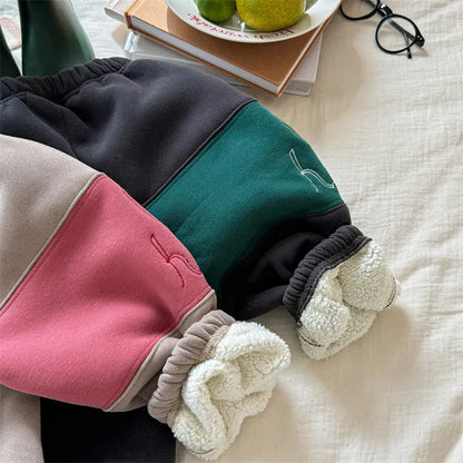 ロングパンツ・スウェットパンツ キッズパンツ ねこキャット刺繍パッチワークロングスウェットパンツ【mh0008473】