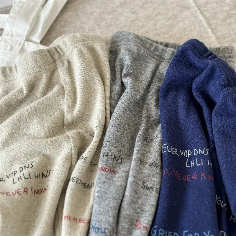 レギンスパンツ キッズパンツ レターロゴプリントロングレギンスパンツ【mh0008474】