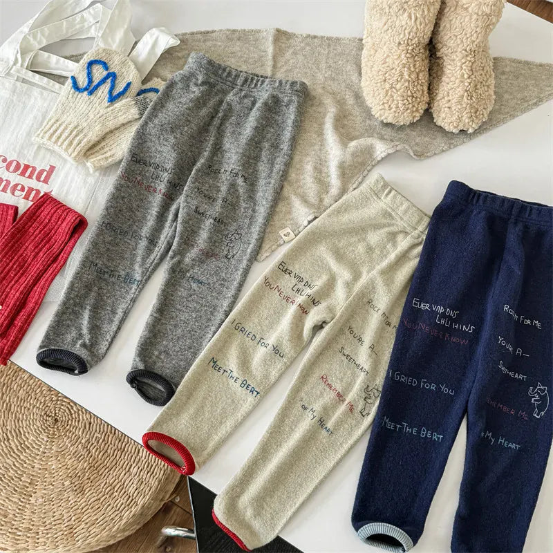 レギンスパンツ キッズパンツ レターロゴプリントロングレギンスパンツ【mh0008474】