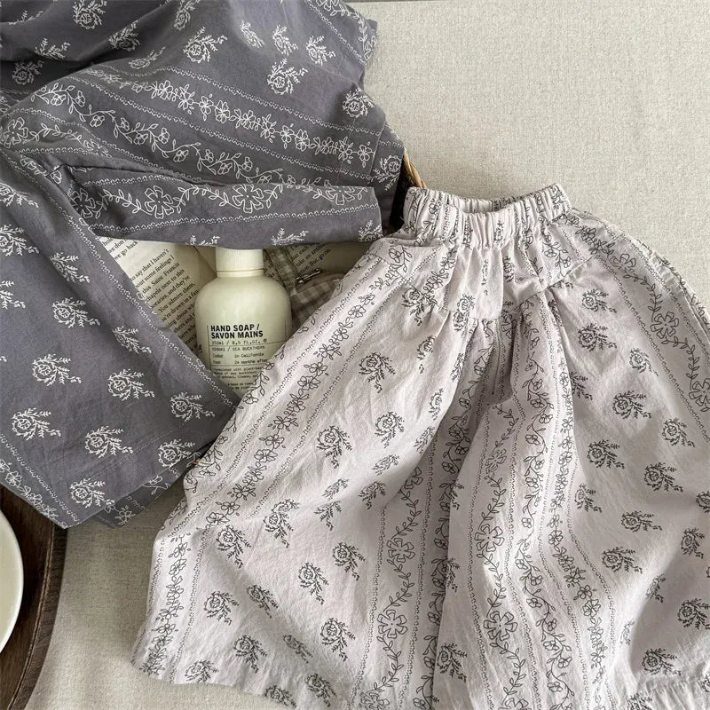 ロングパンツ・スウェットパンツ キッズパンツ プリントワイドルーズガウチョパンツ【mh0008656】