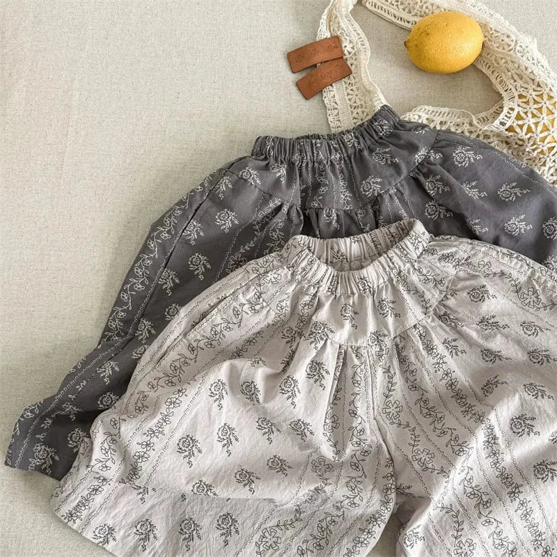 ロングパンツ・スウェットパンツ キッズパンツ プリントワイドルーズガウチョパンツ【mh0008656】