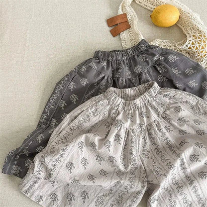 ロングパンツ・スウェットパンツ キッズパンツ プリントワイドルーズガウチョパンツ【mh0008656】