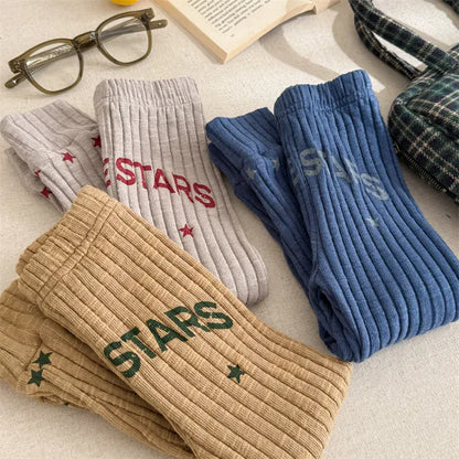 レギンスパンツ キッズパンツ レターロゴリブレギンスパンツ【mh0008657】