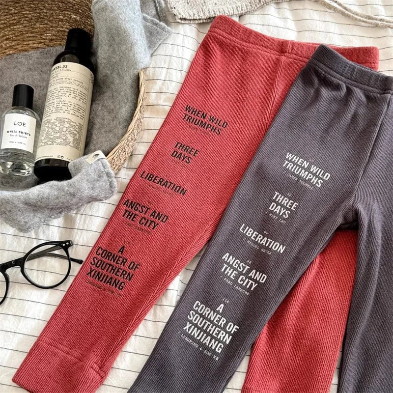 レギンスパンツ キッズパンツ レターロゴプリントレギンスパンツ【mh0008719】