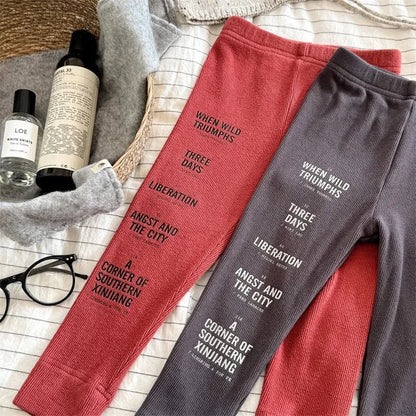 レギンスパンツ キッズパンツ レターロゴプリントレギンスパンツ【mh0008719】