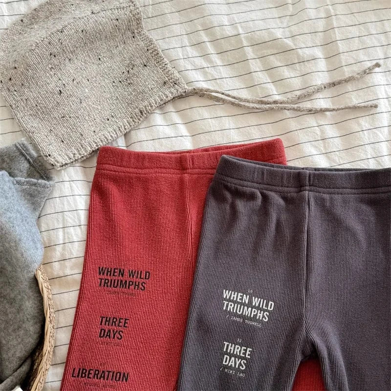 レギンスパンツ キッズパンツ レターロゴプリントレギンスパンツ【mh0008719】