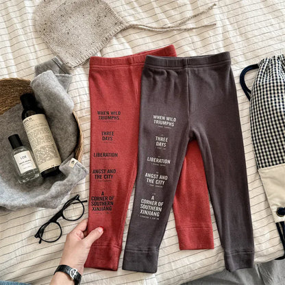 レギンスパンツ キッズパンツ レターロゴプリントレギンスパンツ【mh0008719】