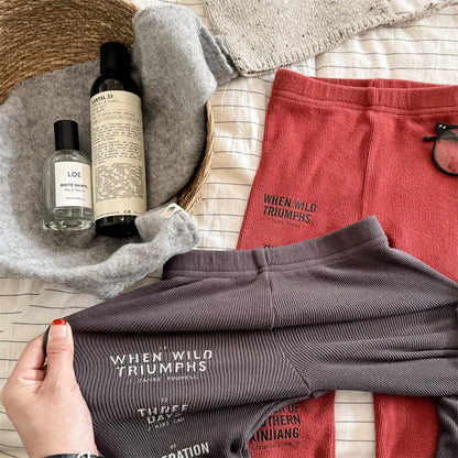 レギンスパンツ キッズパンツ レターロゴプリントレギンスパンツ【mh0008719】