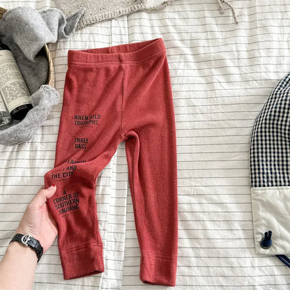 レギンスパンツ キッズパンツ レターロゴプリントレギンスパンツ【mh0008719】