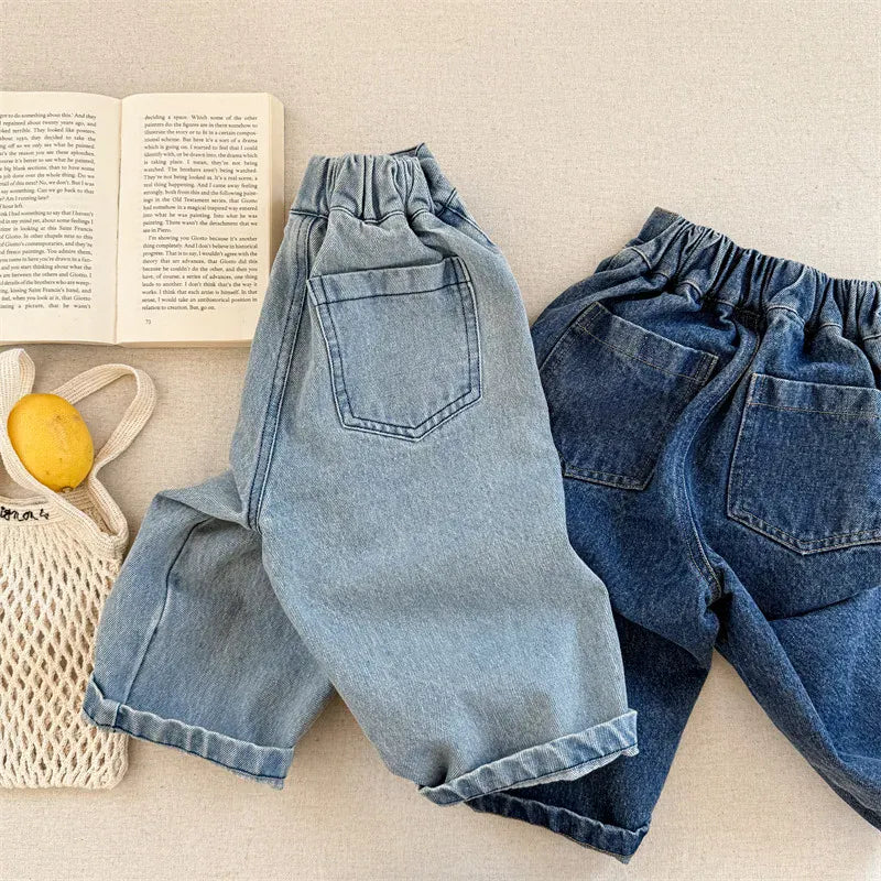 デニムパンツ キッズパンツ ボタンフライルーズロングデニムパンツ【mh0008962】