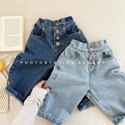 デニムパンツ キッズパンツ ボタンフライルーズロングデニムパンツ【mh0008962】