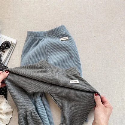 レギンスパンツ キッズパンツ 裾フリルフレアリブレギンスパンツ【mh0008966】