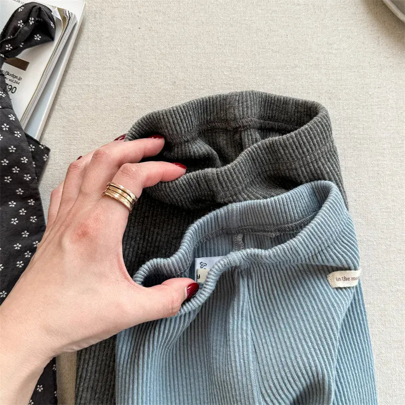 レギンスパンツ キッズパンツ 裾フリルフレアリブレギンスパンツ【mh0008966】